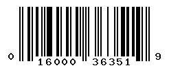 UPC barcode number 016000363519