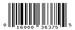 UPC barcode number 016000363755