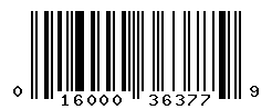 UPC barcode number 016000363779