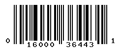 UPC barcode number 016000364431