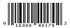 UPC barcode 016000401792
