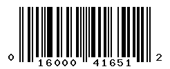 UPC barcode number 016000416512