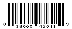UPC 016000430419 barcode image