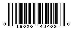 UPC barcode number 016000434028