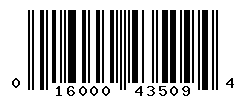 UPC barcode number 016000435094