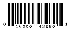 UPC barcode number 016000439801