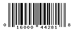 UPC barcode number 016000442818