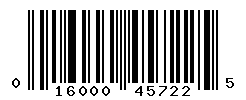 UPC barcode number 016000457225