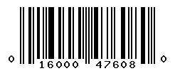 UPC barcode number 016000476080