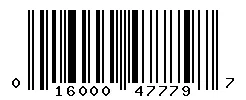 UPC 016000477797 barcode image