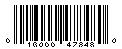 UPC barcode number 016000478480