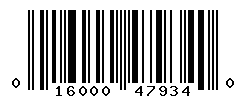 UPC barcode number 016000479340