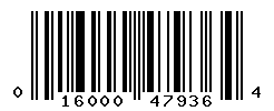 UPC barcode number 016000479364