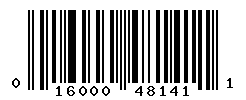 UPC barcode number 016000481411