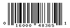 UPC barcode number 016000483651