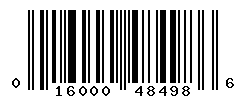 UPC barcode number 016000484986