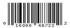 UPC barcode number 016000487222