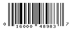 UPC barcode number 016000489837