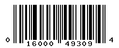 UPC barcode number 016000493094