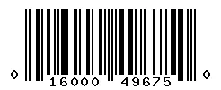 UPC barcode 016000496750