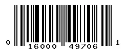 UPC 016000497061 barcode image