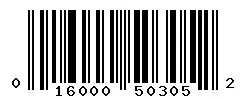 UPC barcode 016000503052