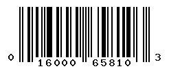 UPC barcode number 016000658103