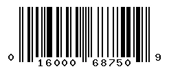 UPC barcode 016000687509