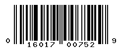 UPC barcode number 016017007529