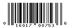 UPC barcode number 016017007536