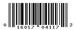UPC barcode number 016017041172