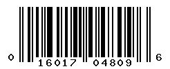 UPC barcode number 016017048096