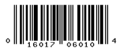 UPC barcode number 016017060104