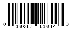 UPC barcode number 016017116443