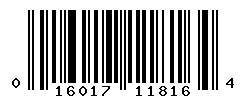 UPC barcode number 016017118164