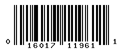 UPC barcode number 016017119611