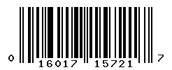 UPC barcode number 016017157217