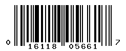 UPC barcode number 016118056617