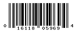 UPC barcode number 016118059694