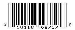 UPC barcode number 016118067576