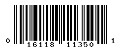 UPC barcode number 016118113501