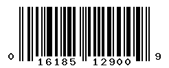 UPC barcode number 016185129009