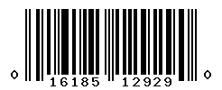 UPC barcode number 016185129290