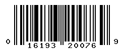 UPC barcode number 016193200769