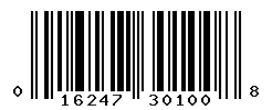 UPC barcode number 016247301008