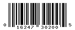 UPC barcode number 016247302005