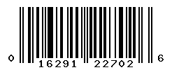 upc 016291227026 barcode image