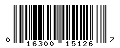 UPC barcode number 016300151267
