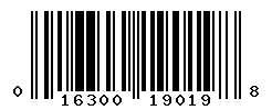 UPC barcode number 016300190198