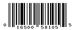 UPC barcode number 016500581055